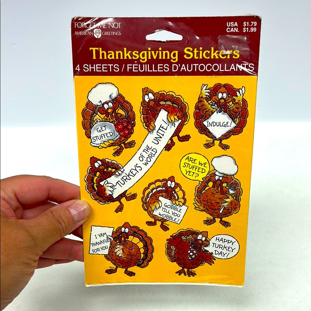 Vintage unopened sheet of 4 “Thanksgiving “ stickers by American Greetings